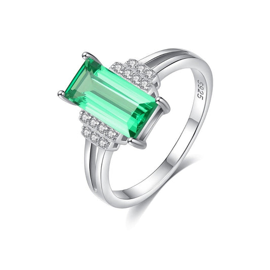 Trendy Geometric Tourmaline Female Gemstone Ring